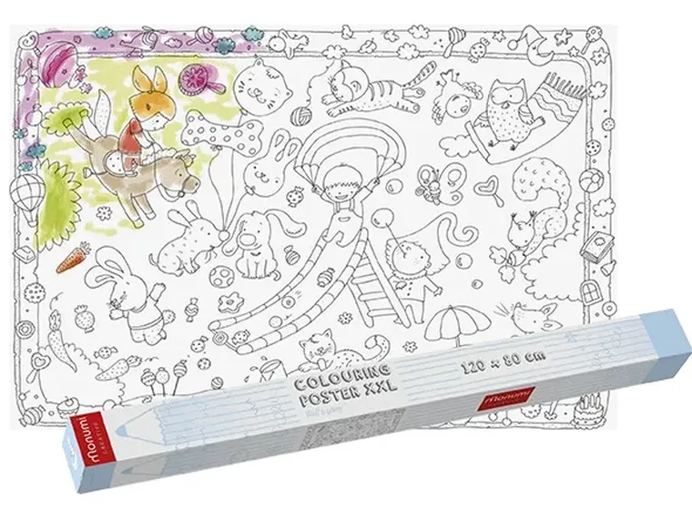 Monumi, zabawa, kolorowanka podłogowa XXL, 120-80 cm
