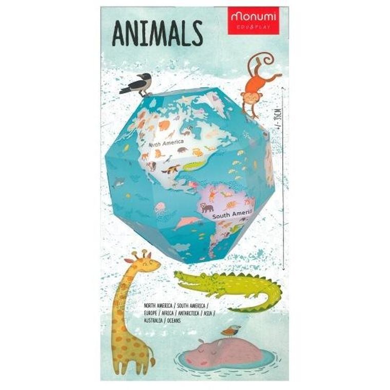 Monumi, Zwierzęta, globus 3D do składania, średnica 35 cm