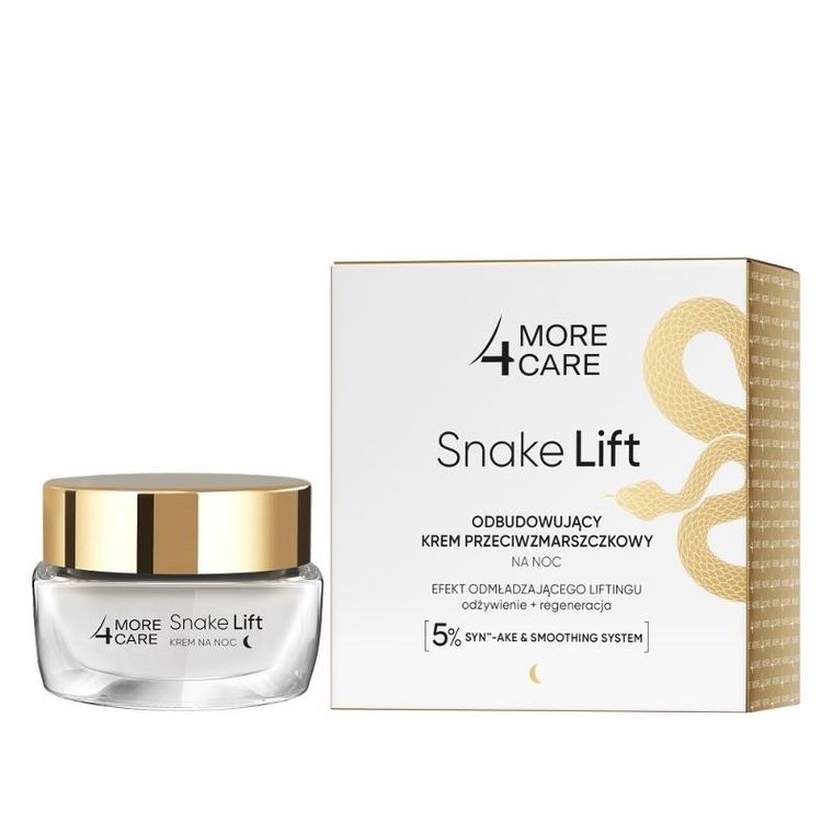 More4Care, Snake Lift, odbudowujący krem przeciwzmarszczkowy na noc, 50 ml