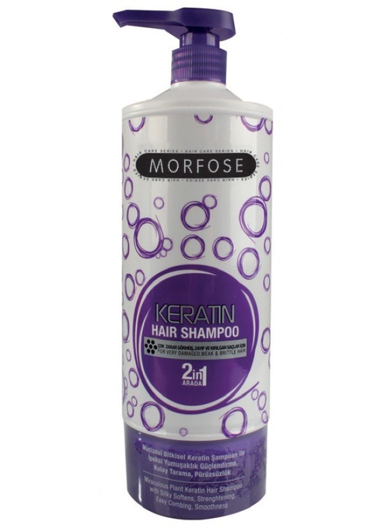 Morfose, Keratin Hair Shampoo, szampon do włosów zniszczonych 2w1, 1000 ml