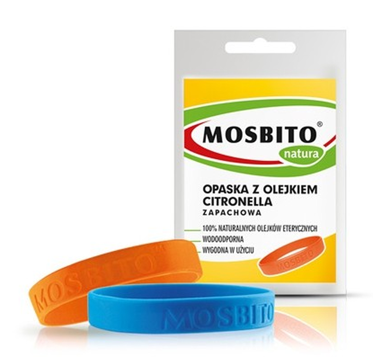 Mosbito, Citronella, natura Silikonowa opaska na nadgarstek z olejkiem, 1 szt.