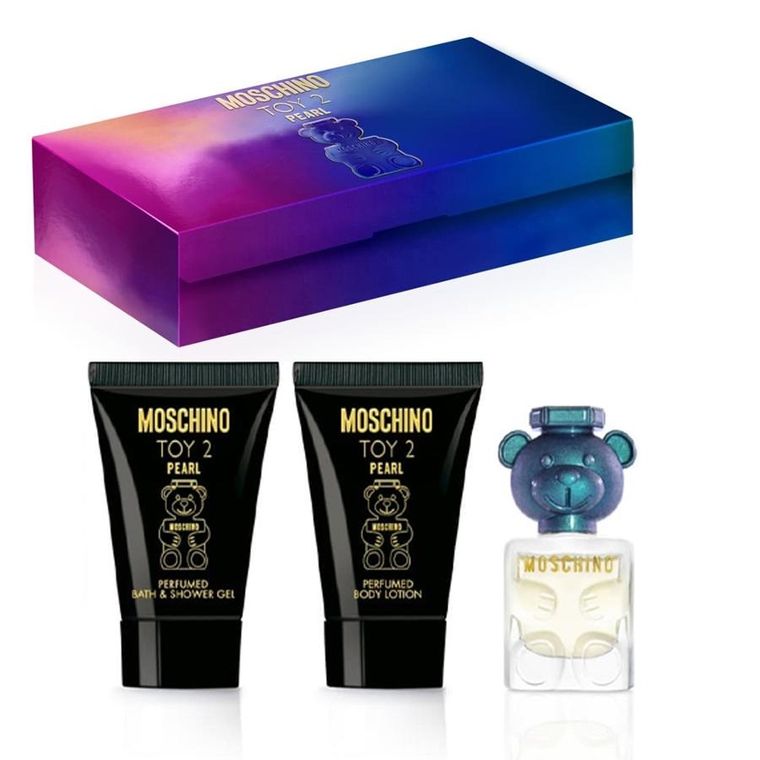 Moschino, Toy, 2 Pearl, zestaw, woda perfumowana, 5 ml + żel pod prysznic, 25 ml + balsam do ciała, 25 ml