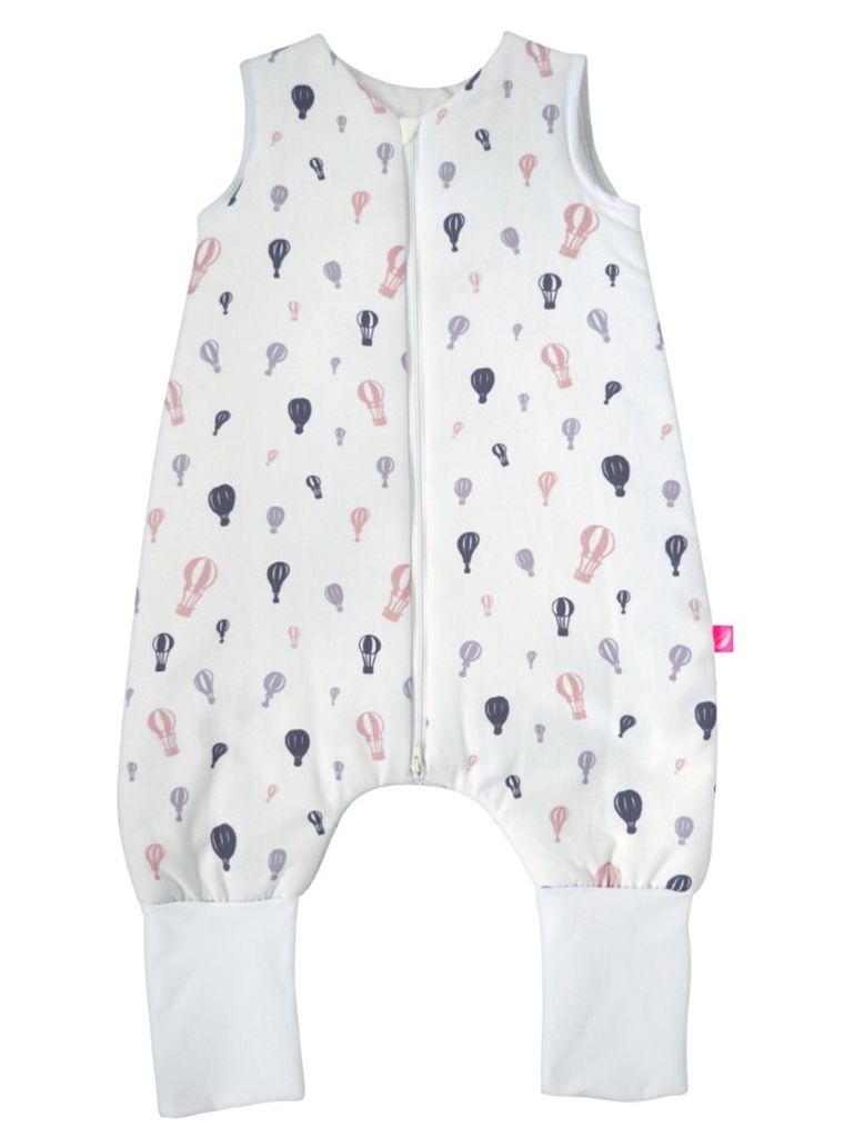 Motherhood, bawełniany śpiworek ocieplany, z nogawkami, TOG 2, fioletowe baloniki, 12-18m