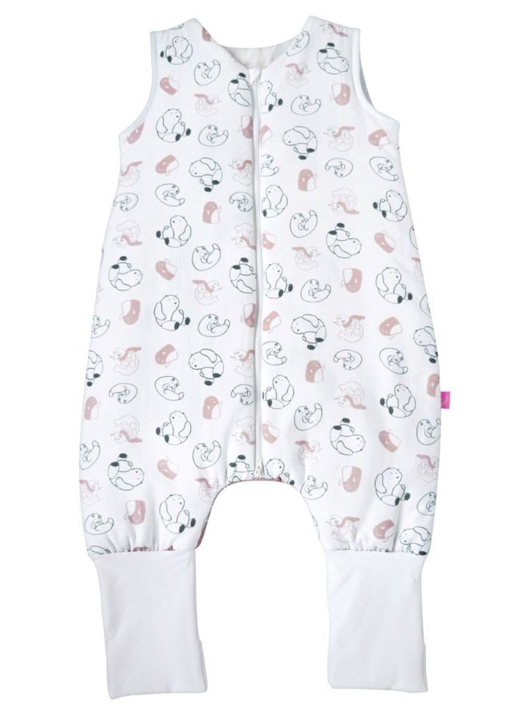 Motherhood, bawełniany śpiworek ocieplany, z nogawkami, TOG 2, różowe misie, 12-18m