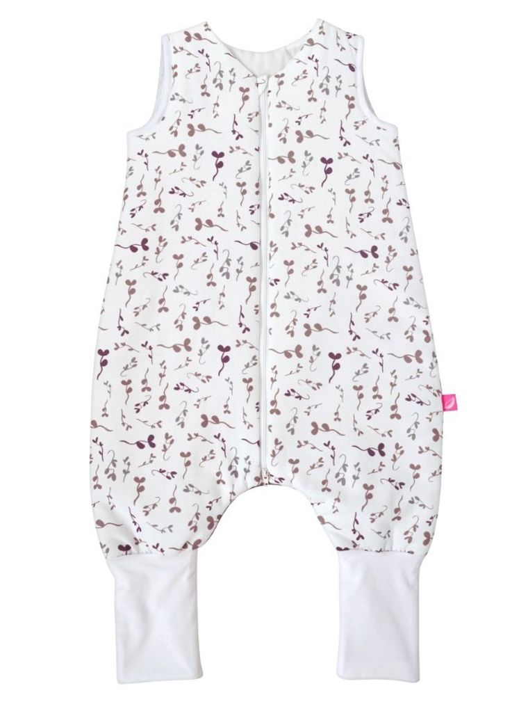 Motherhood, bawełniany śpiworek ocieplany, z nogawkami, TOG 2, wrzosowe listki, 1.5-2.5l