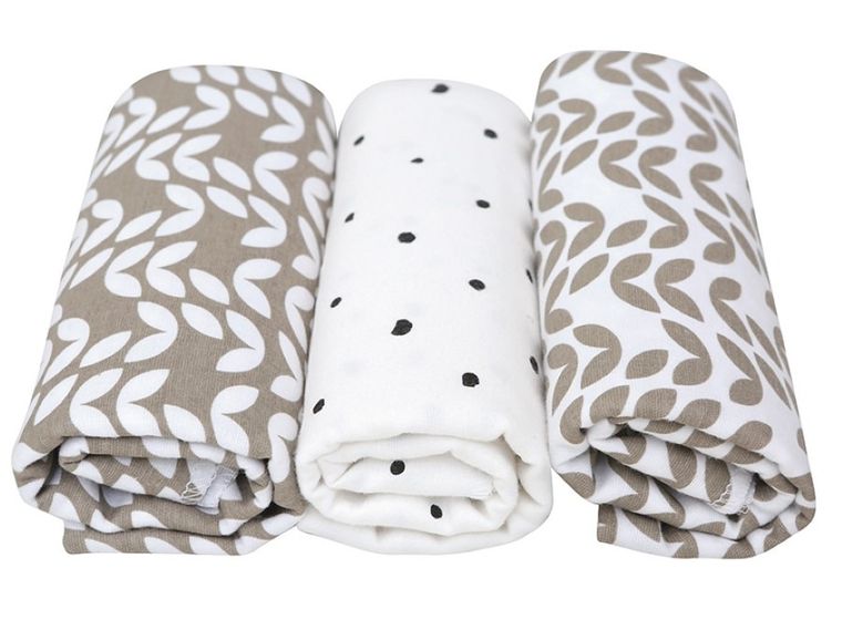 Motherhood, Classics Beżowy 2023, pielucha flanelowa, 70-80 cm, 3 szt.