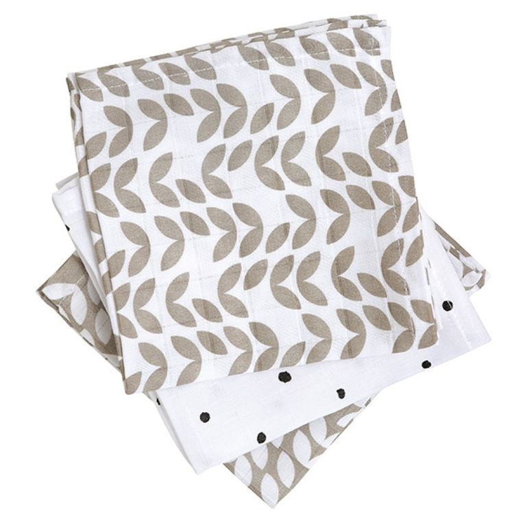 Motherhood, Classics Beżowy 2023, pieluszka muślinowa, bawełniana, 30-30 cm, 7 szt.