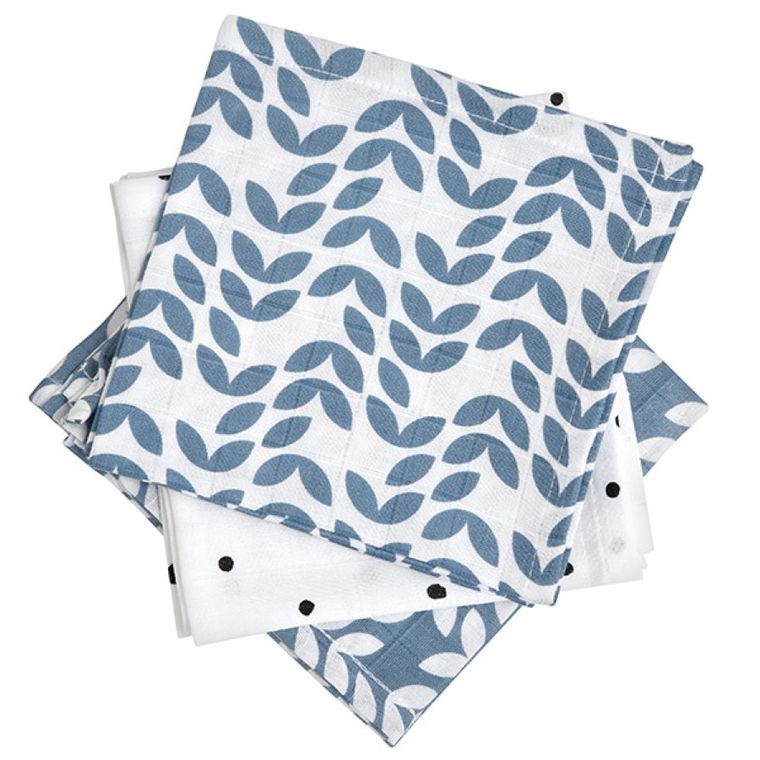 Motherhood, Classics Niebieski 2023, chusteczki muślinowe, bawełniane, 30-30 cm, 7 szt.