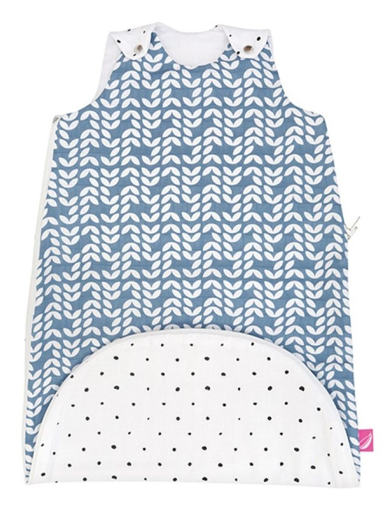 Motherhood, Classics Niebieski 2023, Zip-A Round, śpiworek muślinowy, TOG 0.5, 2w1, 3-18 m