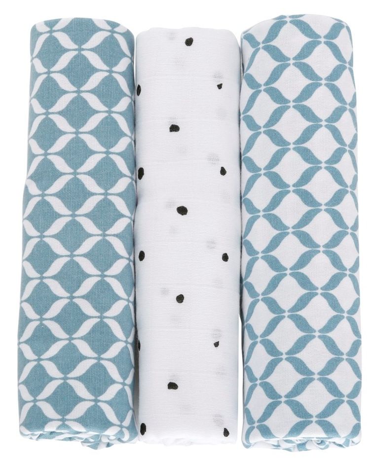 Motherhood, Classics Niebieski, pieluszka bawełniana, 70-80 cm, 3 szt.