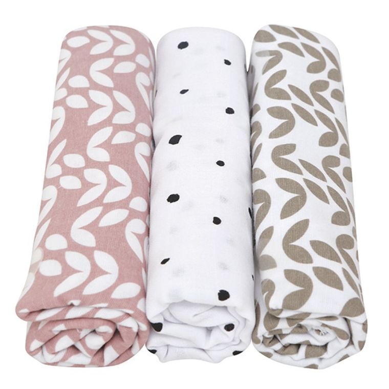 Motherhood, Classics Różowy 2023, pielucha bawełniana, 70-80 cm, 3 szt.