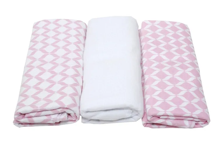 Motherhood, Classics Różowy, pieluszka flanelowa, 70-80 cm, 3 szt.