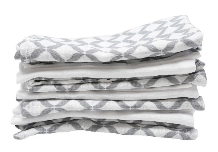 Motherhood, Classics Szary, chusteczki muślinowe, 30-30 cm, 7 szt.