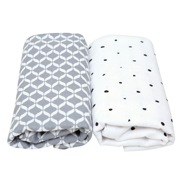 Motherhood, Classics Szary, Premium, pielucha, otulacz flanelowy, 80-120 cm, 2 szt.