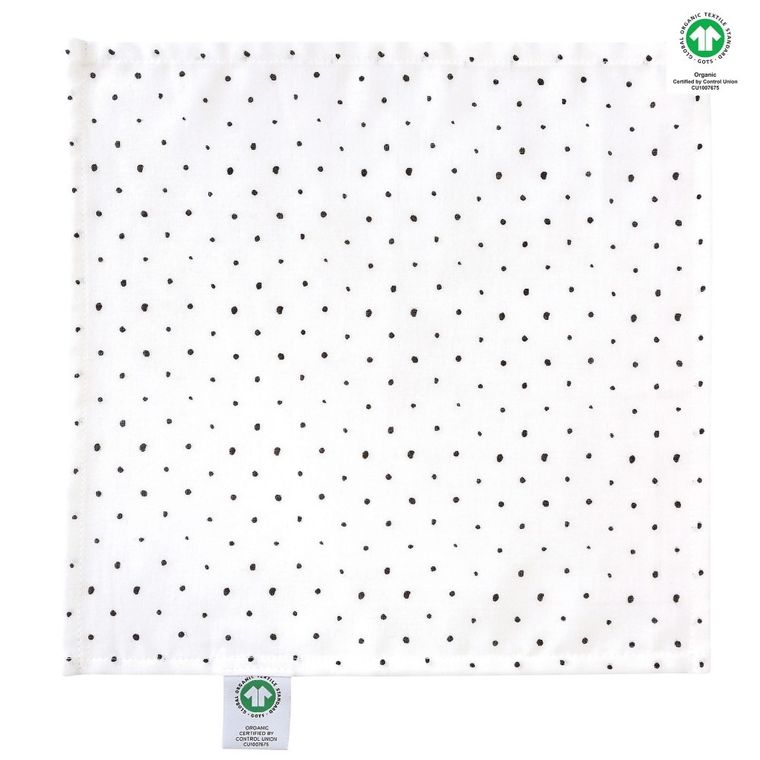 Motherhood, ECO Kropeczki Czarne, chusteczki muślinowe, 30-30 cm