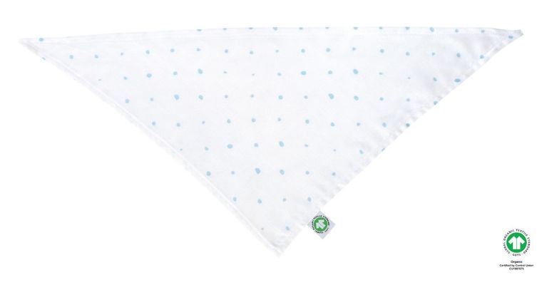 Motherhood, ECO Kropeczki Niebieskie, chusteczka muślinowa na główkę, 60-30 cm