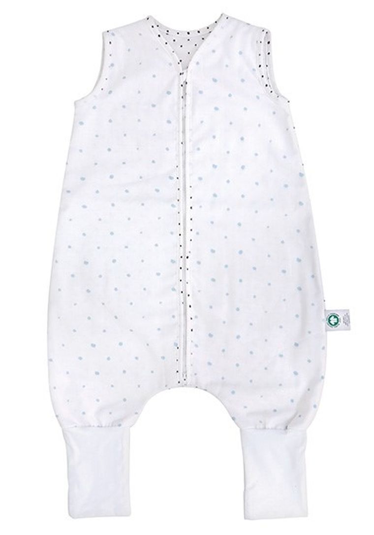 Motherhood, ECO Kropeczki Niebieskie, śpiworek muślinowy z nogawkami, TOG 1, 12-18m