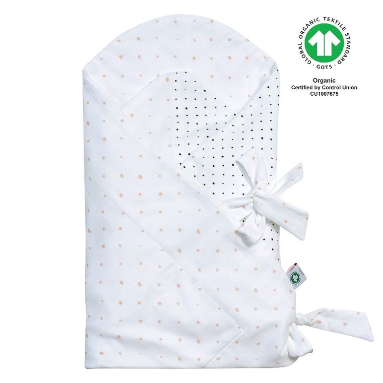 Motherhood, ECO Kropeczki Różowe, rożek muślinowy