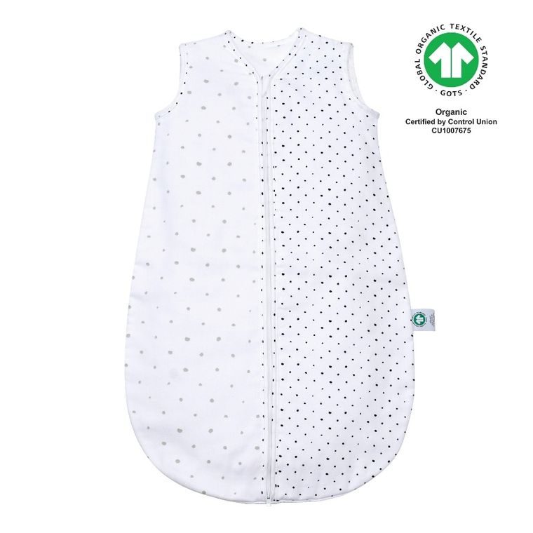 Motherhood, ECO Kropeczki Szare, śpiworek muślinowy, TOG 0.5, 0-6m