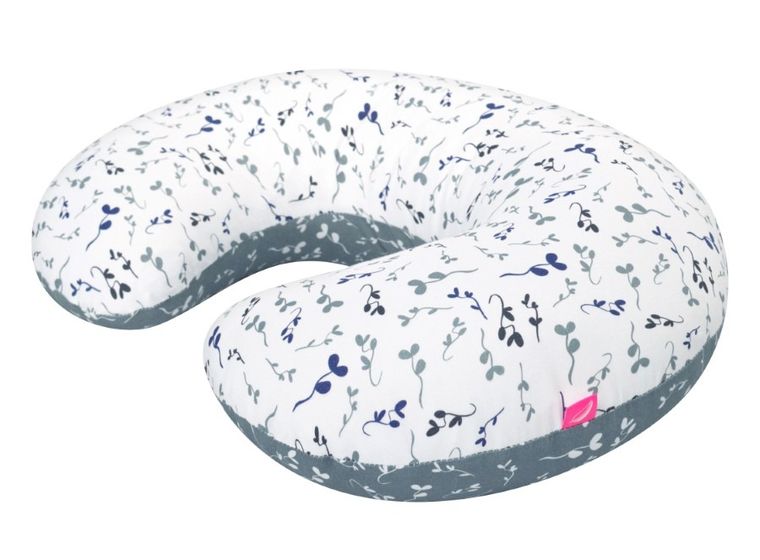 Motherhood, Fasolka, poduszka do karmienia, standard, niebieskie listki