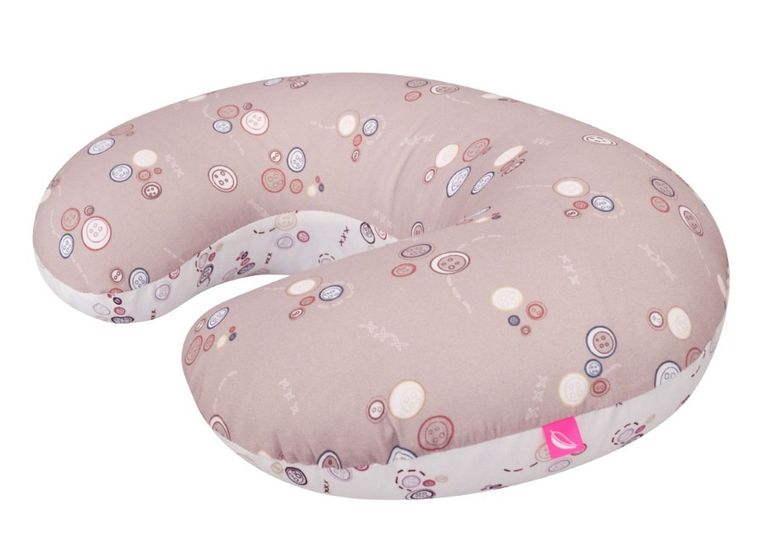 Motherhood, Fasolka, poduszka do karmienia, standard, różowe guziki