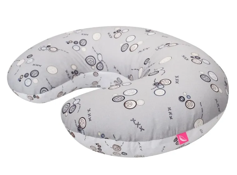 Motherhood, Fasolka, poduszka do karmienia, standard, szare guziki