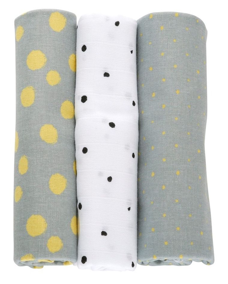 Motherhood, Kropy Musztardowe, pieluszka bawełniana, 70-80 cm, 3 szt.