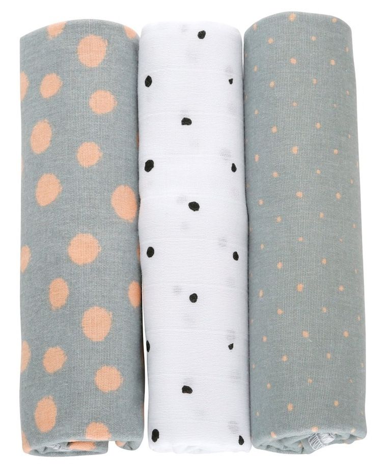 Motherhood, Kropy Różowe, pieluszka bawełniana, 70-80 cm, 3 szt.