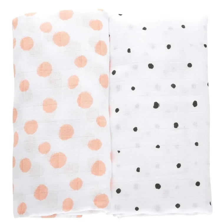 Motherhood, Kropy Różowe, Premium, pielucha, otulacz muślinowy bawełniany, 100-120 cm, 2 szt.