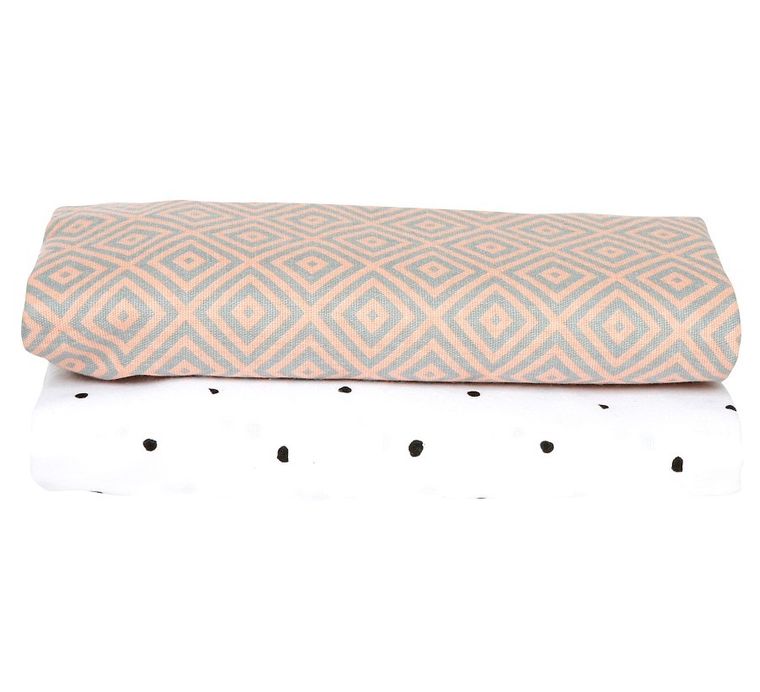 Motherhood, Kwadraty Różowe, Premium, pielucha, otulacz flanelowy, 80-120 cm, 2 szt.