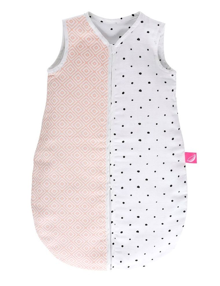 Motherhood, Kwadraty Różowe, śpiworek muślinowy, TOG 0.5, 0-6m