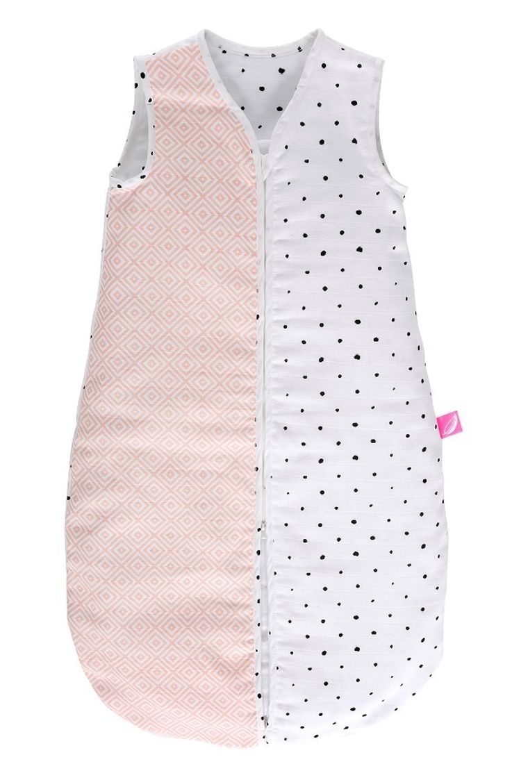 Motherhood, Kwadraty Różowe, śpiworek muślinowy, TOG 0.5, 6-18m