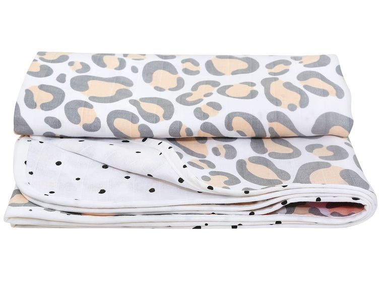 Motherhood, Ocelot Łososiowy, kocyk muślinowy, dwuwarstwowy, 100-120 cm