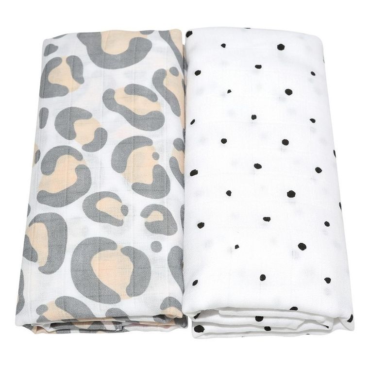 Motherhood, Ocelot Łososiowy, Premium, pielucha, otulacz muślinowy, 100-120 cm, 2 szt.