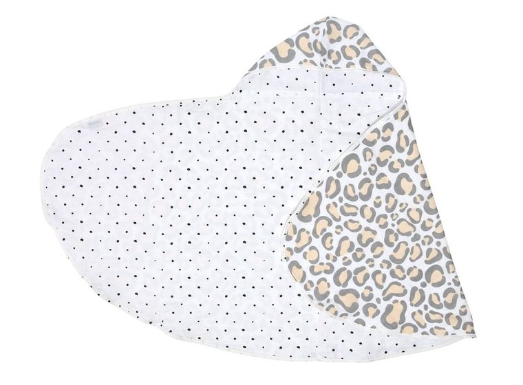 Motherhood, Ocelot Łososiowy, ręcznik muślinowy z kapturkiem, 65-130 cm