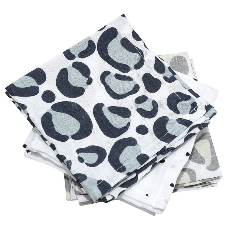 Motherhood, Ocelot Niebieski, chusteczki muślinowe, 30-30 cm, 7 szt.