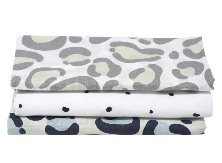 Motherhood, Ocelot Niebieski, pieluszka flanelowa, 70-80 cm, 3 szt.