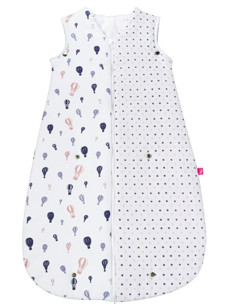 Motherhood, ocieplany śpiworek, 2w1, TOG 3, fioletowe baloniki, 3-18m