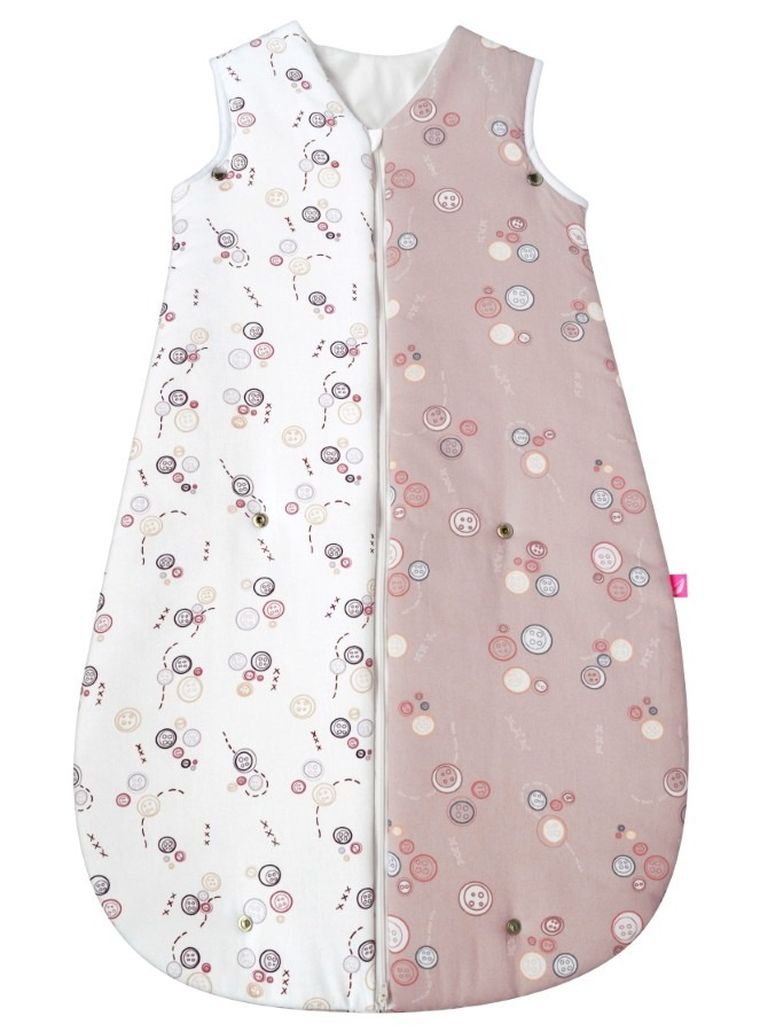 Motherhood, ocieplany śpiworek, 2w1, TOG 3, różowe guziki, 3-18m