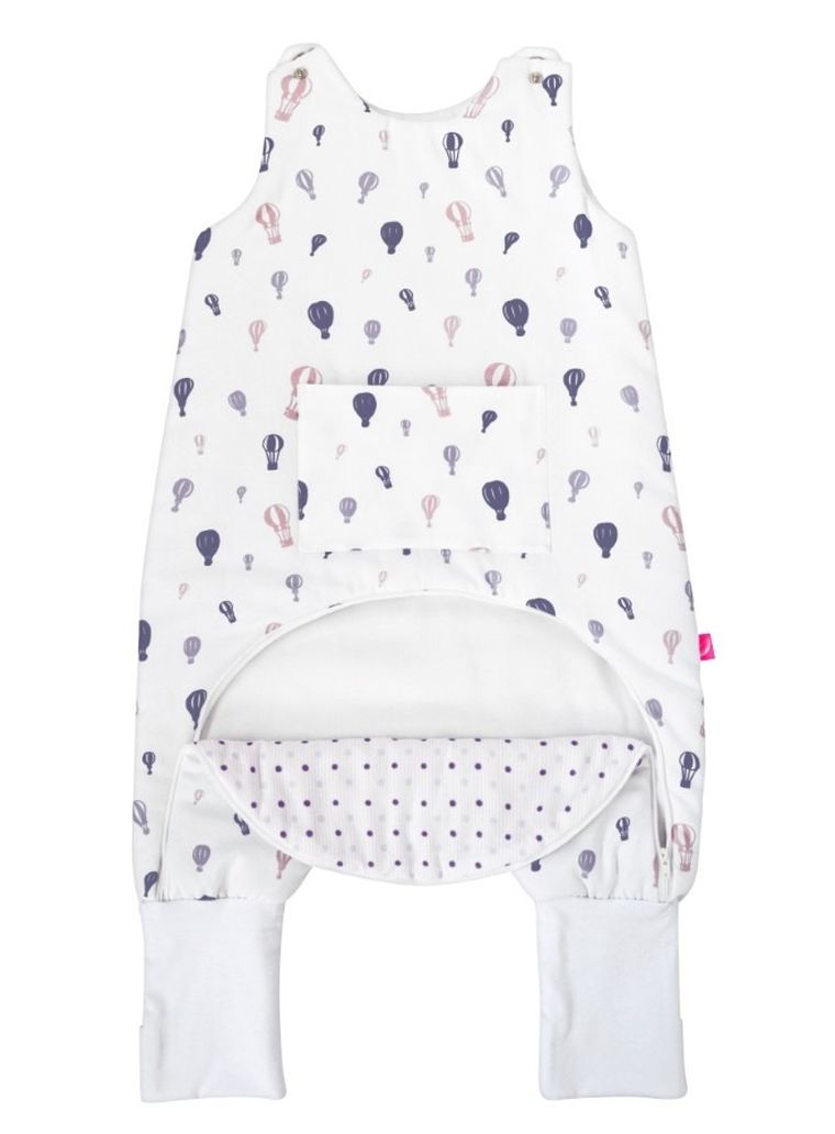 Motherhood, ocieplany śpiworek z nogawkami i kieszonką, TOG 2, fioletowe baloniki, 1.5-2.5l