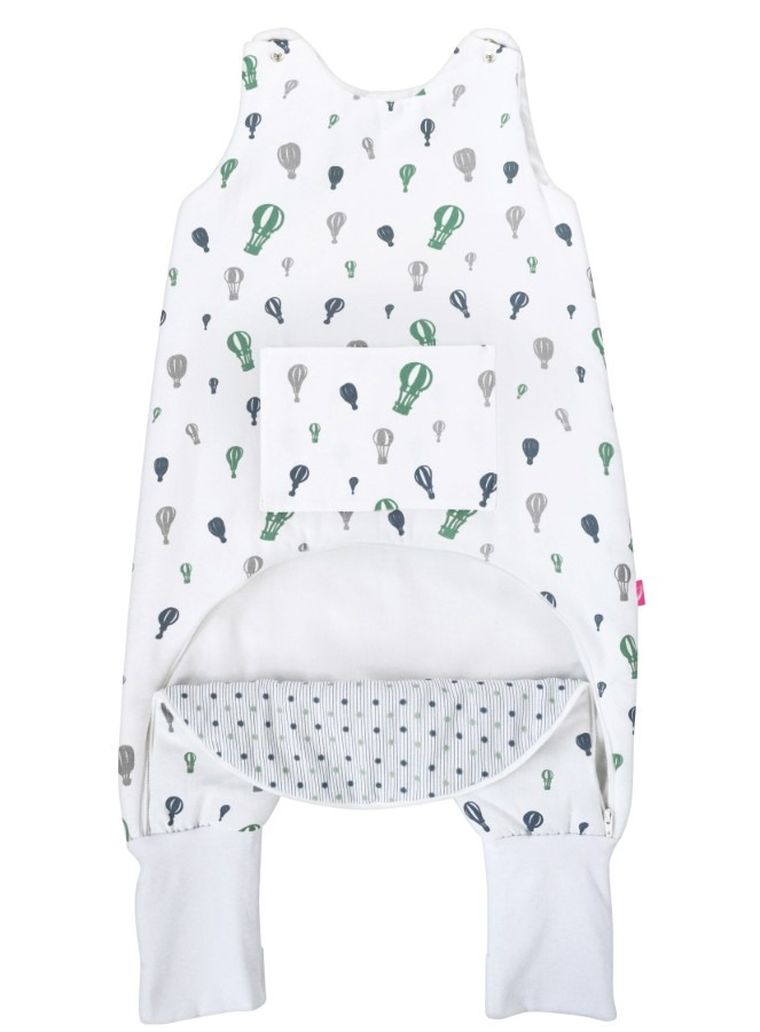 Motherhood, ocieplany śpiworek z nogawkami i kieszonką, TOG 2, miętowe baloniki, 1.5-2.5l