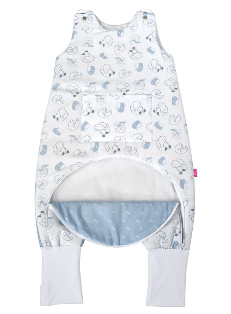 Motherhood, ocieplany śpiworek z nogawkami i kieszonką, TOG 2, niebieskie misie, 12-18m