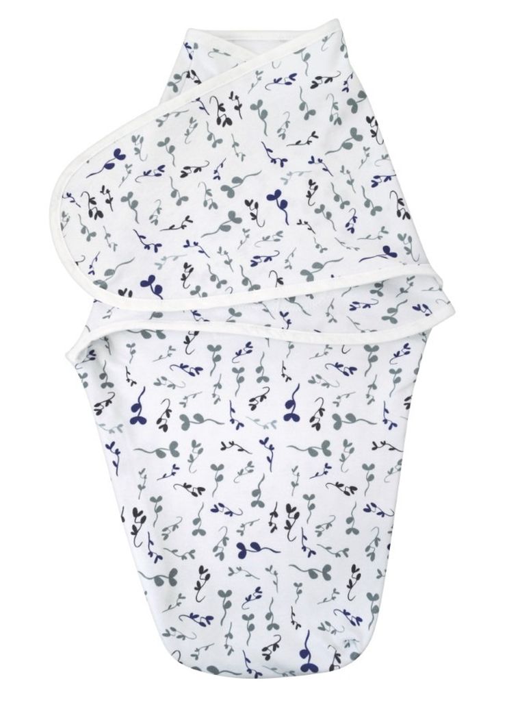 Motherhood, otulacz na rzep, niebieskie listki