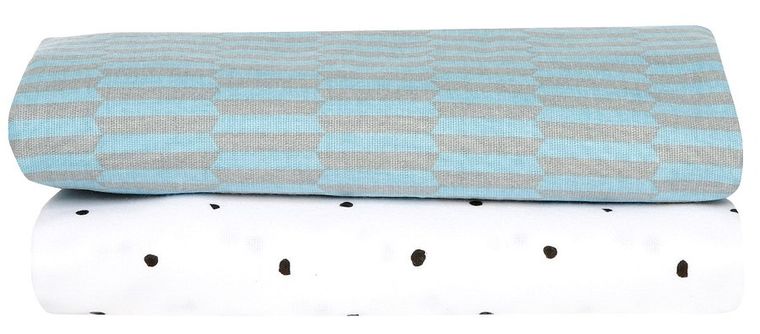 Motherhood, otulacze flanelowe premium, płotek niebieski, 80-120 cm, 2 szt.