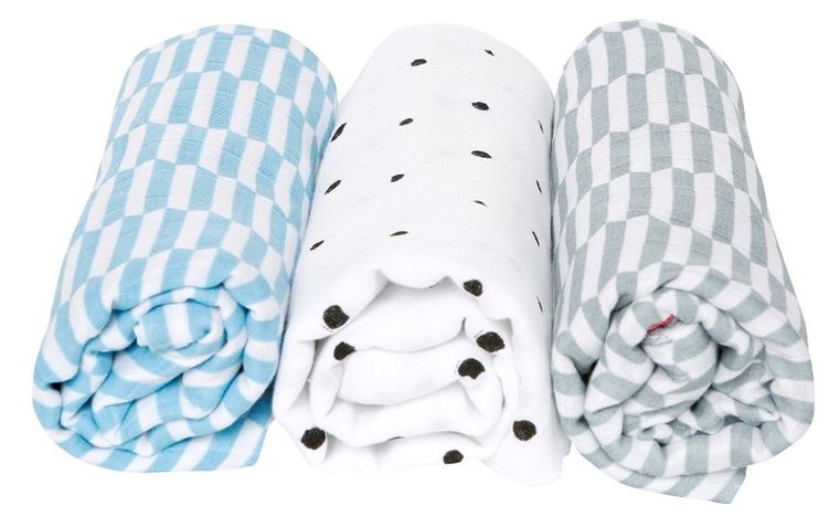 Motherhood, Płotek Niebieski, pieluszka muślinowa, 70-80 cm, 3 szt.