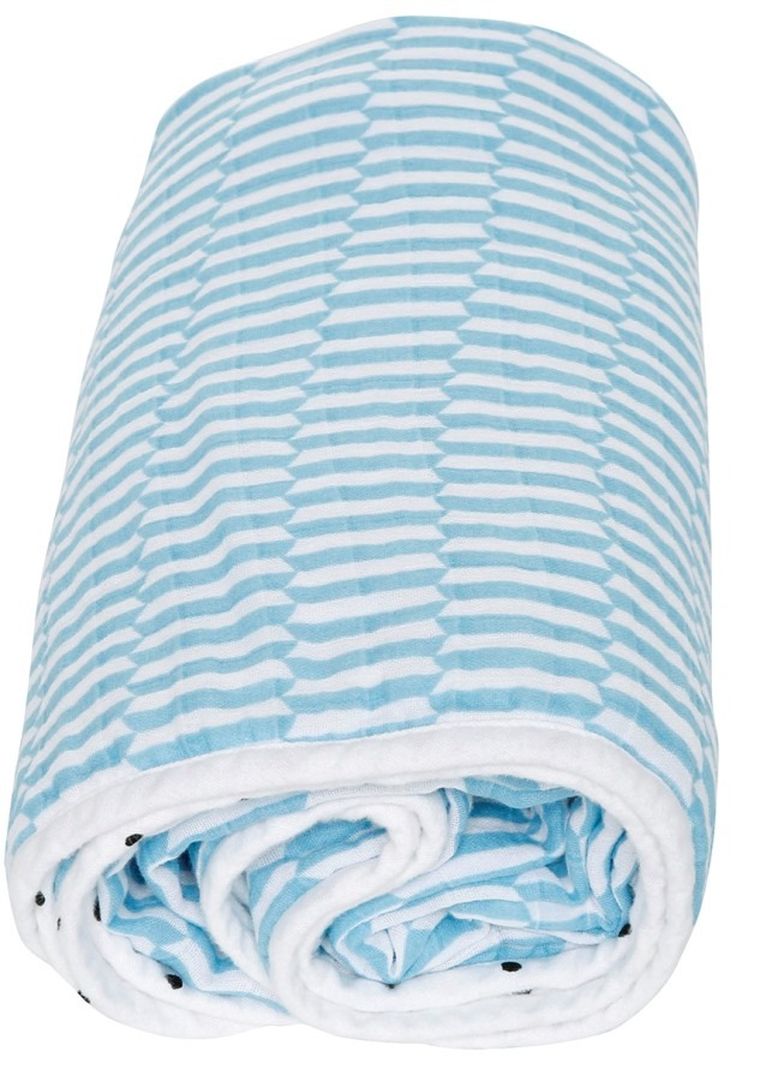 Motherhood, Płotek Niebieski, Pre-Washed, kocyk muślinowy dwuwarstwowy, 95-110 cm