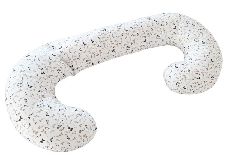 Motherhood, poduszka dla kobiet w ciąży i do karmienia, beżowe listki