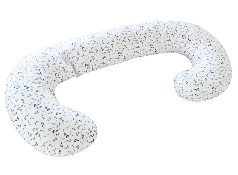 Motherhood, poduszka dla kobiet w ciąży i do karmienia, niebieskie listki