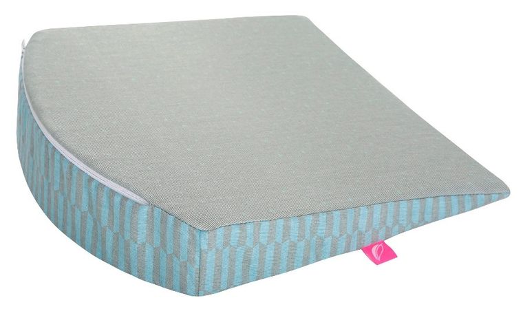 Motherhood, poduszka klin do wózka głębokiego, płotek niebieski