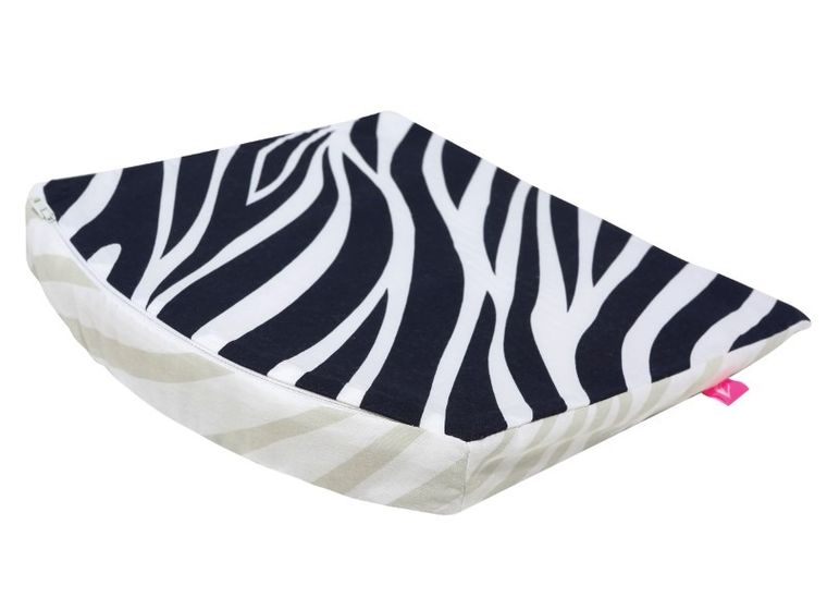 Motherhood, poduszka klin, mała, zebra niebieska